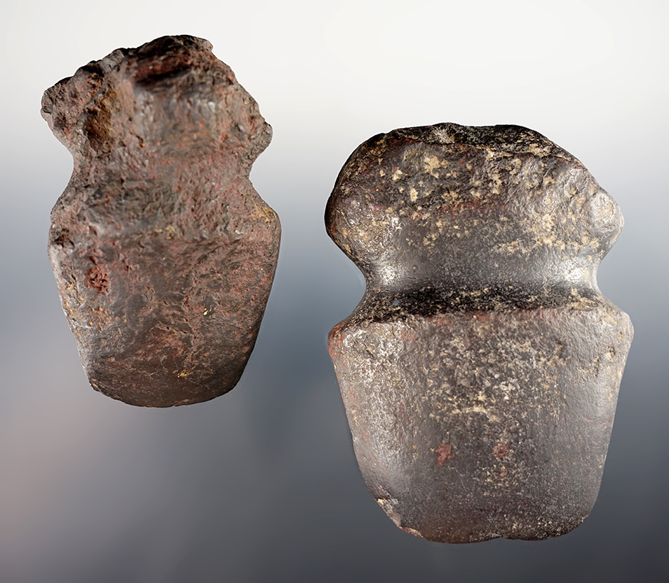 Pair of Hematite Axes. Found in Missouri largest is 4 1/8".