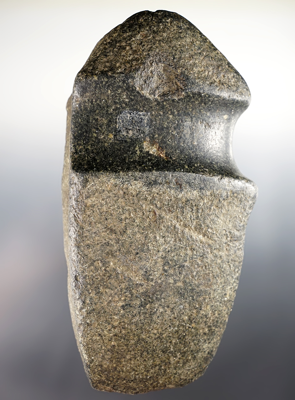 6 13/16" long 3/4 Groove Ohio Hardstone Axe that is slightly fluted on the base. 2 COA's.