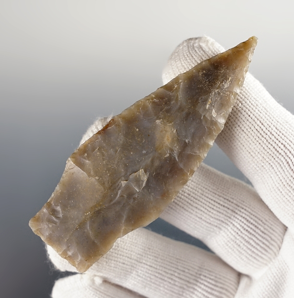 2 15/16" Travis found near the Leon River, Coryell Co., Texas. Nicely made example. Bennett COA.