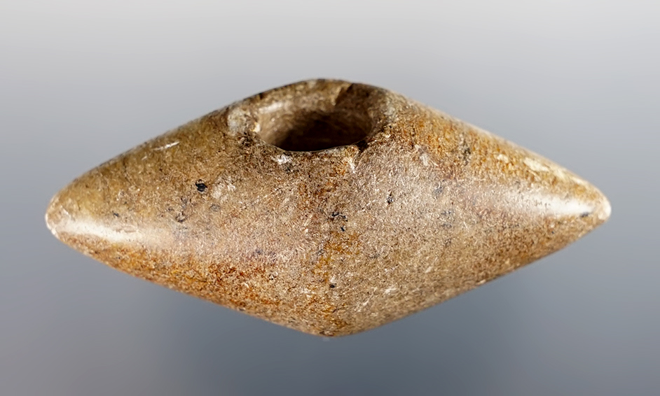 Highly polished 2 3/4" Hardstone Pick Bannerstone found in Scioto Co., Ohio. Ex. Bell.