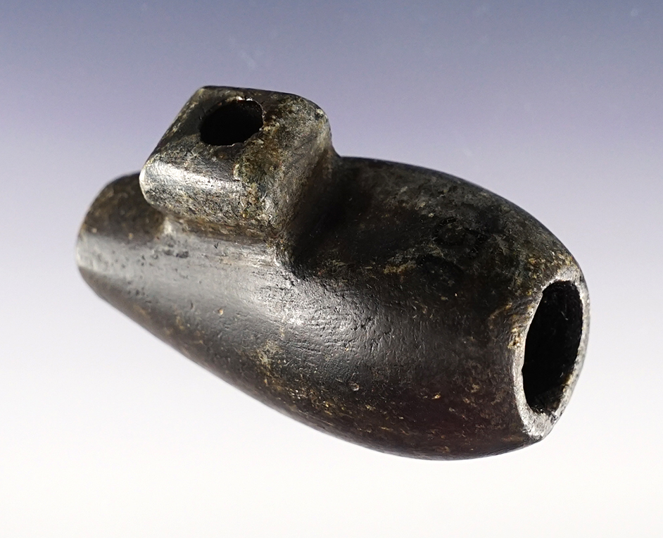 Incredible 2 1/4" x 1 1/2" Steatite Vase Pipe found in Bradford Co., Pennsylvania. Bennett COA.