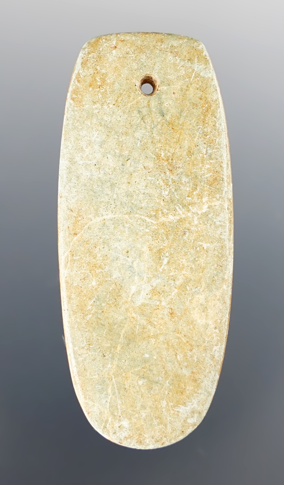 2 1/16" Jasper Flat Blade Pendant. Nicoya region, Costa Rica.