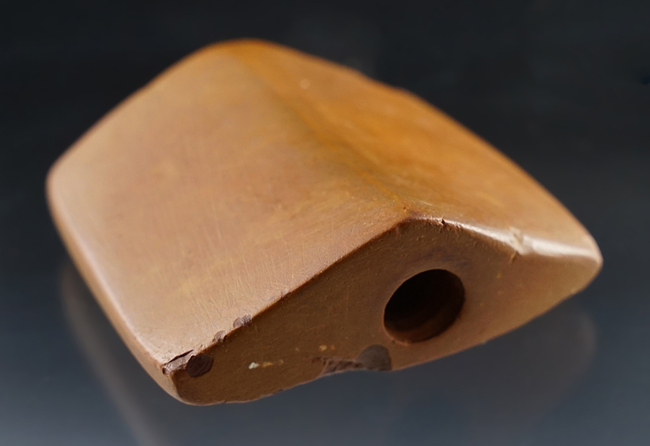 Nicely patinated 2 1/2" Prismoidal Bannerstone found near Pine Bluff, Jefferson Co., Arkansas.