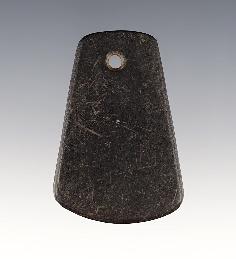 2 1/16" Miniature Pendant found in Pulaski Co., Kentucky. Made from patinated black Slate. COA.