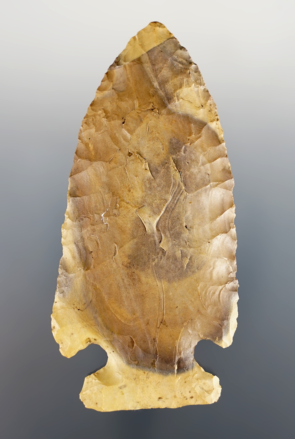 Colorful 3 1/2" Archaic Thebes found in Putnam Co., Indiana. An excellent example of the type.