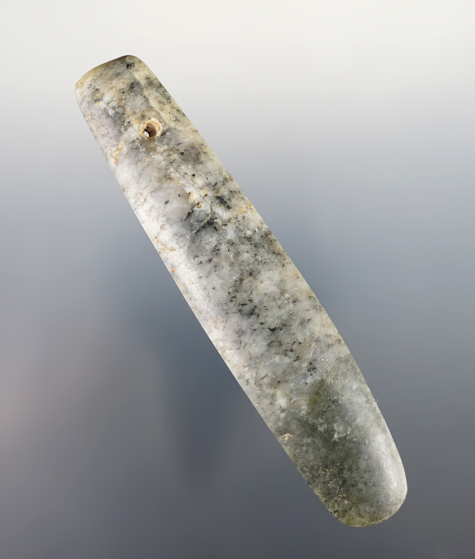 Fine 4 3/4" large Blade or Celt-Form Pendant made from translucent Jadeite, Costa Rica. 