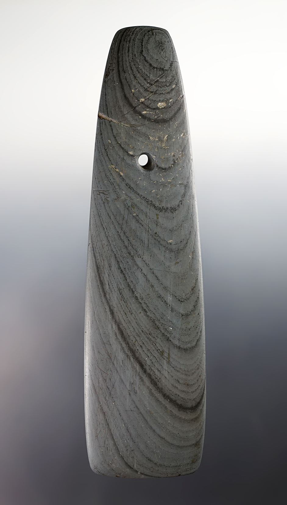 Superb! Large 7 1/8" Pendant found north of Metz, Steuben Co., Indiana. Pictured. Ex. Bruce Girard.