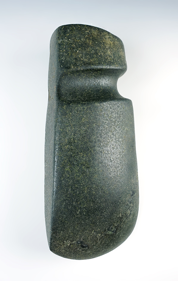 Superb! 8 7/8" large 3/4 Slant Groove Hardstone Axe that is finely made and well polished. 