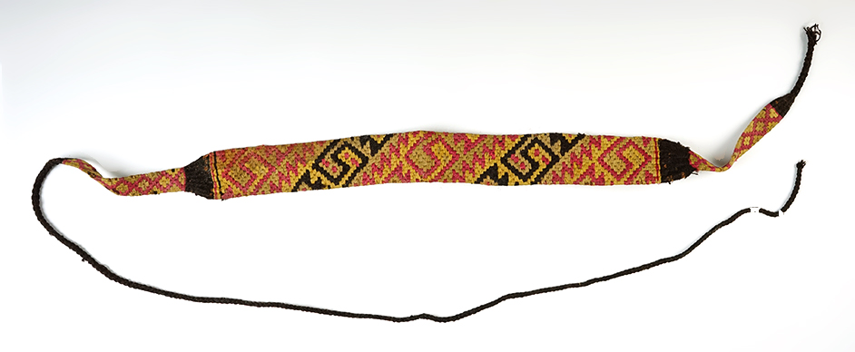 Beautiful Precolumbian Woven Textile Headband, recovered in South America. 
