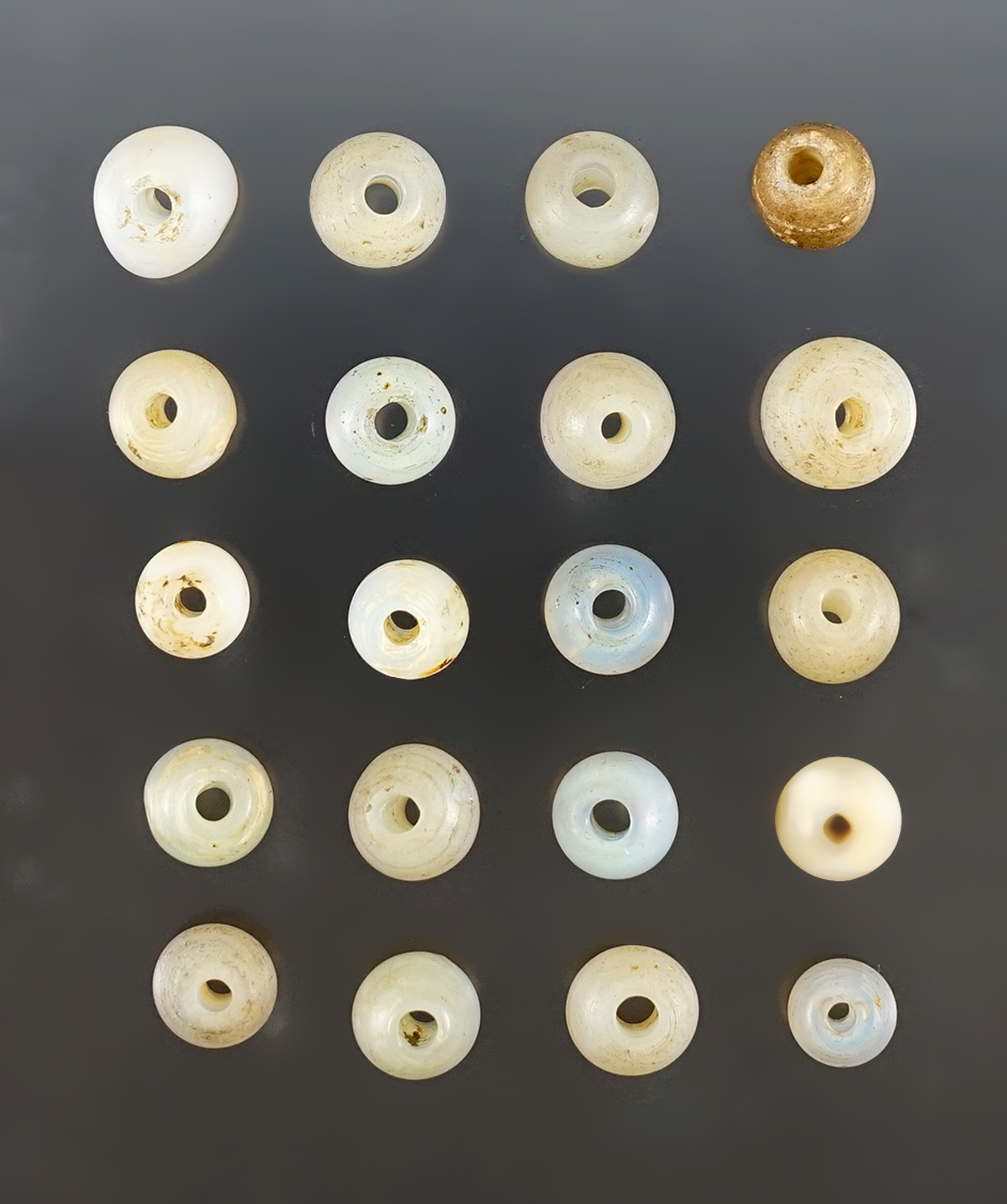 Set of 20 Opal Wire Wound Beads recovered at the Townley-Read Site in Geneva, New York. 