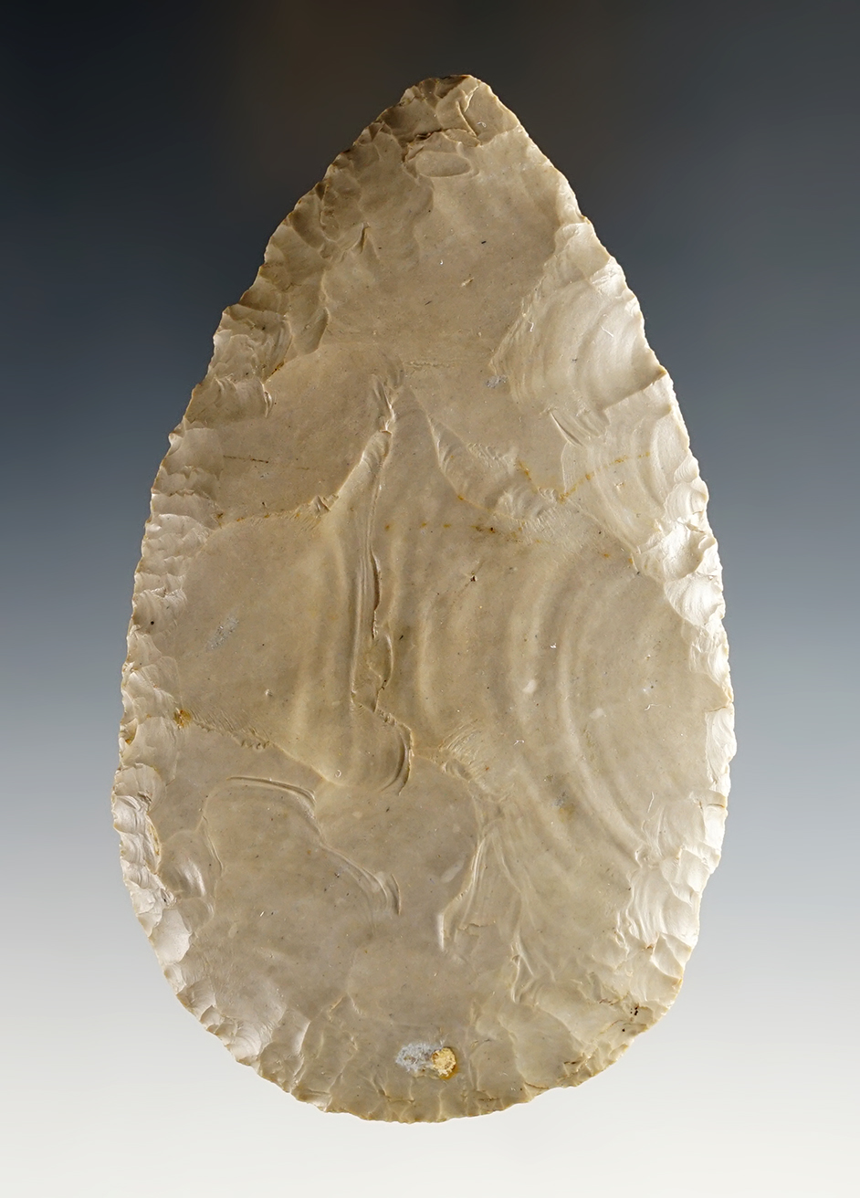 4 1/4" well made Adena Blade found in Brown Co., Indiana. Made from Hornstone. Ex. Gary Noel.