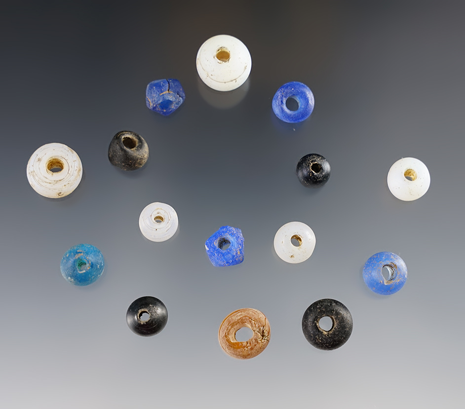 Set of 15 Wire Wound Faceted & Round Beads found at White Springs, Geneva, New York.