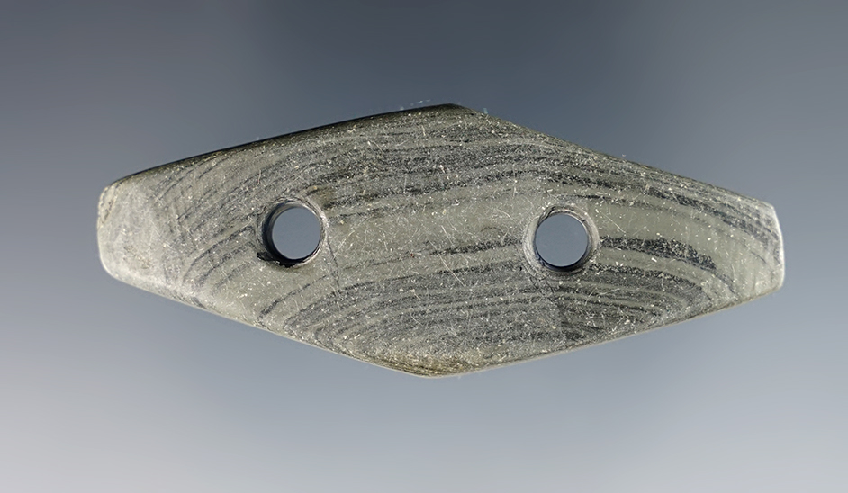 Superb 2 11/16" miniature Expanded Center Gorget found in Stark Co., Ohio. 