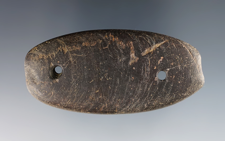 Patinated 2 7/8" Gorget - Wayne Co., Ohio. Ex. David Root (#4106S)