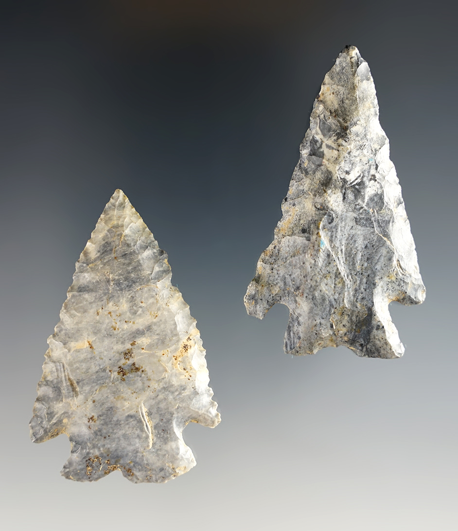 Pair of nicely made Archaic Bevels made from Coshocton Flint. Found in Ohio. 