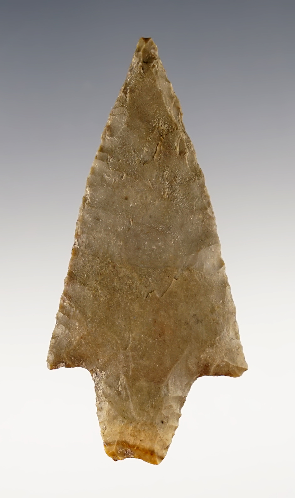 2 15/16" Dickson with nice symmetry and form. Found in the Illinois/Indiana area.