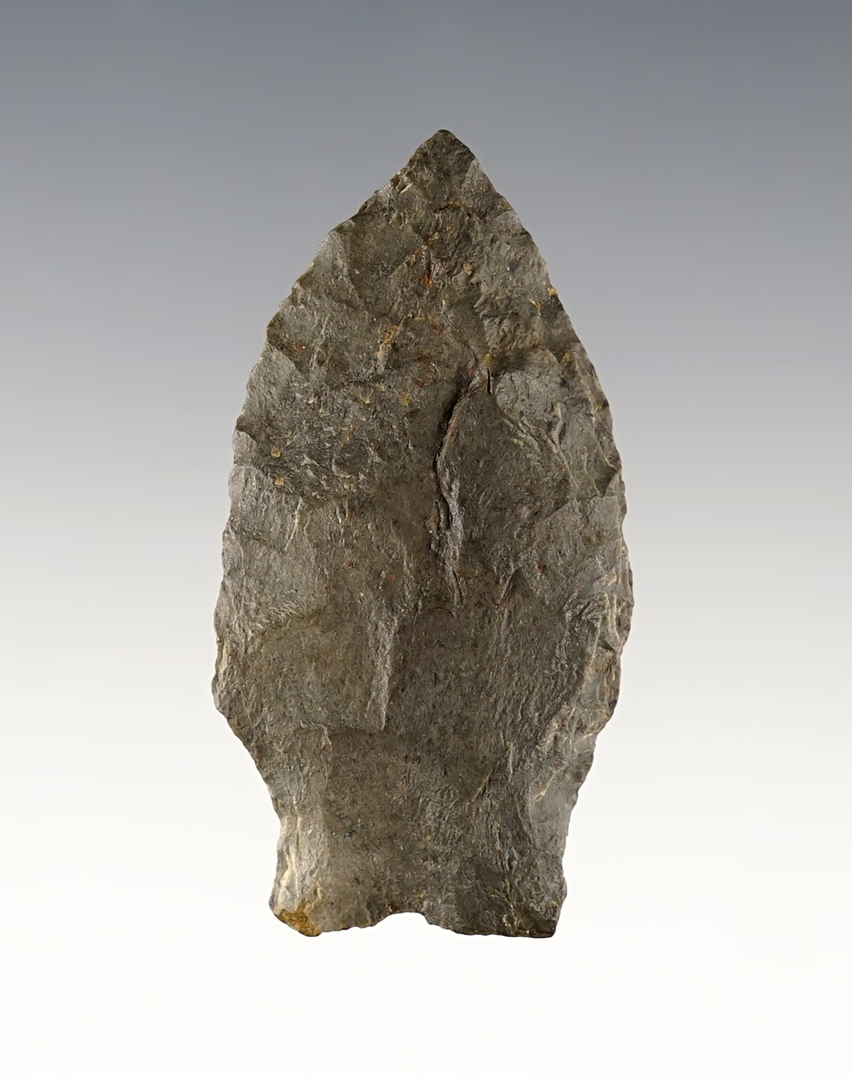 2 1/8" Hinds with some grinding to the stem area. Found in Louisiana. Rogers COA.