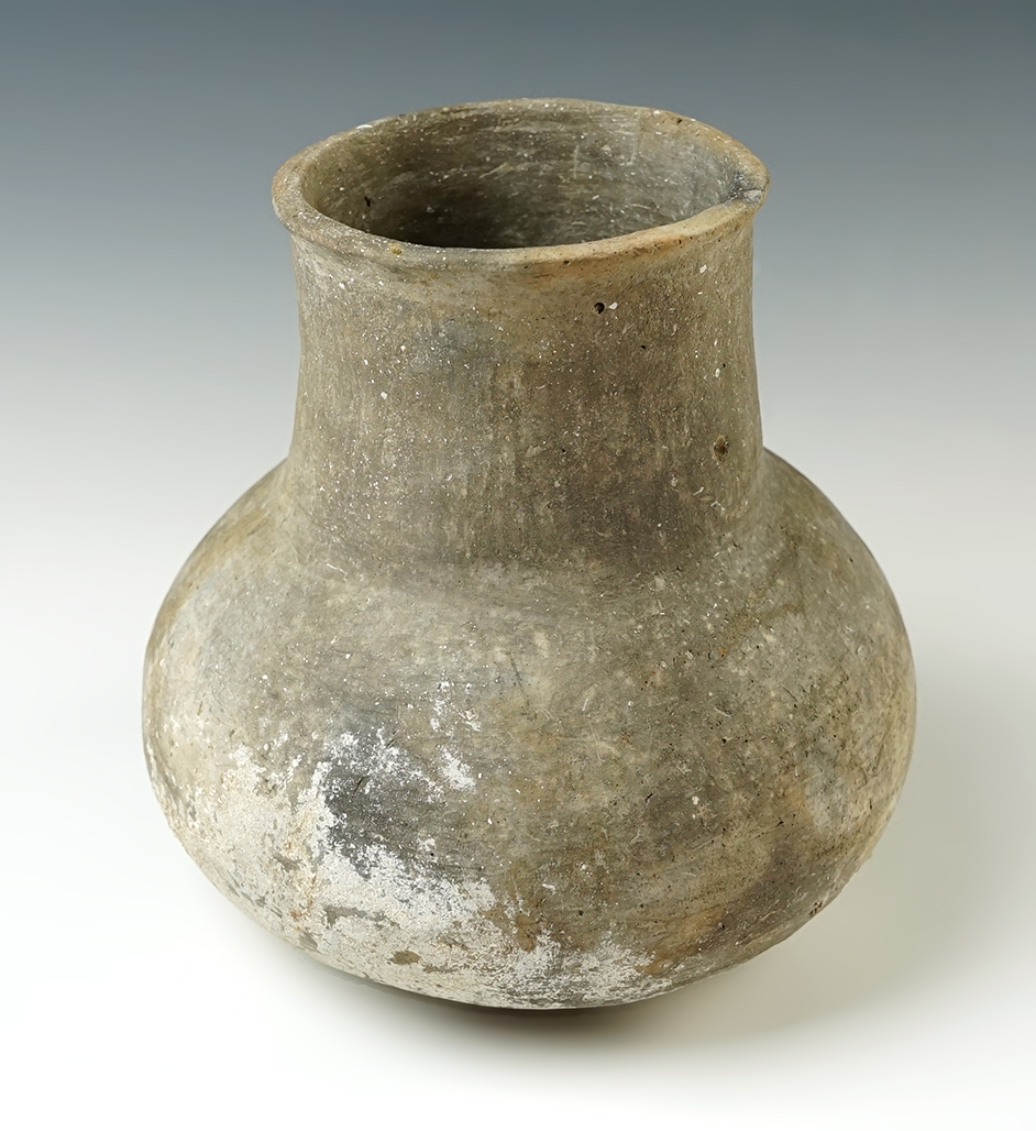 6" Mississippian water bottle in solid condition. Recovered in Craighead Co., Arkansas. 