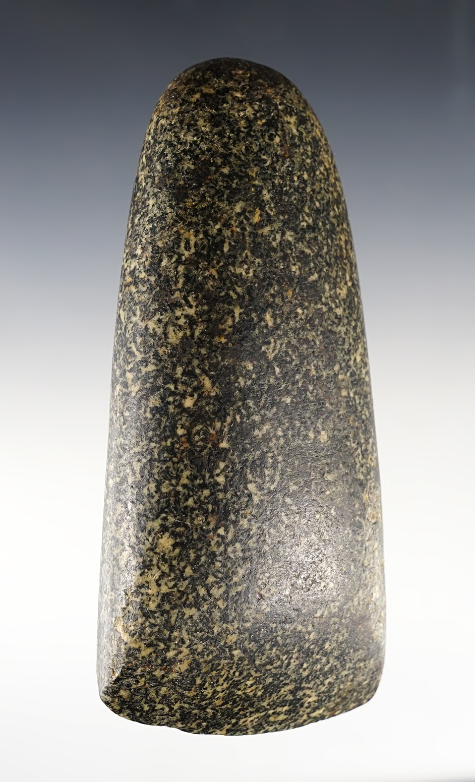 5 7/16" Hardstone Celt that is well polished with a nice bit. Crawford Co., Ohio, 11-23-2004.