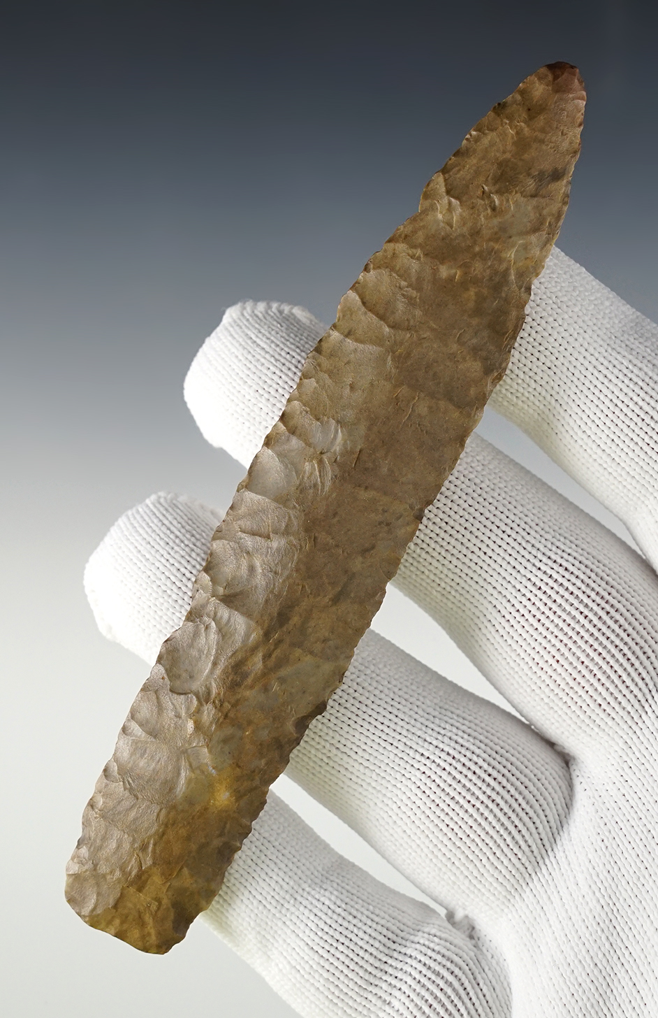 4 7/8" Agate Basin  river tumbled Ft. Payne Chert. Muhlenberg Co., KY. Stermer COA. 