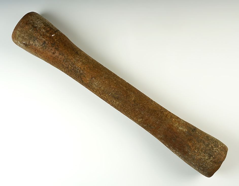 Classic Example! 16 1/2" long heavily patinated Neolithic stone "Dog bone" style Pestle. Africa.