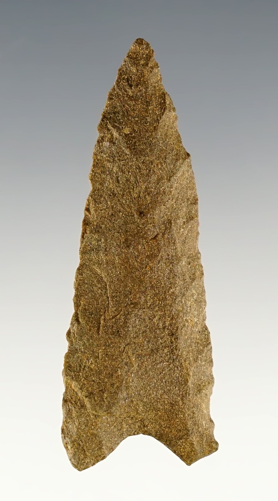 2 1/8" Plainview - Ouachita Quartzite. Found in Choctaw Co., Oklahoma. Stermer COA.