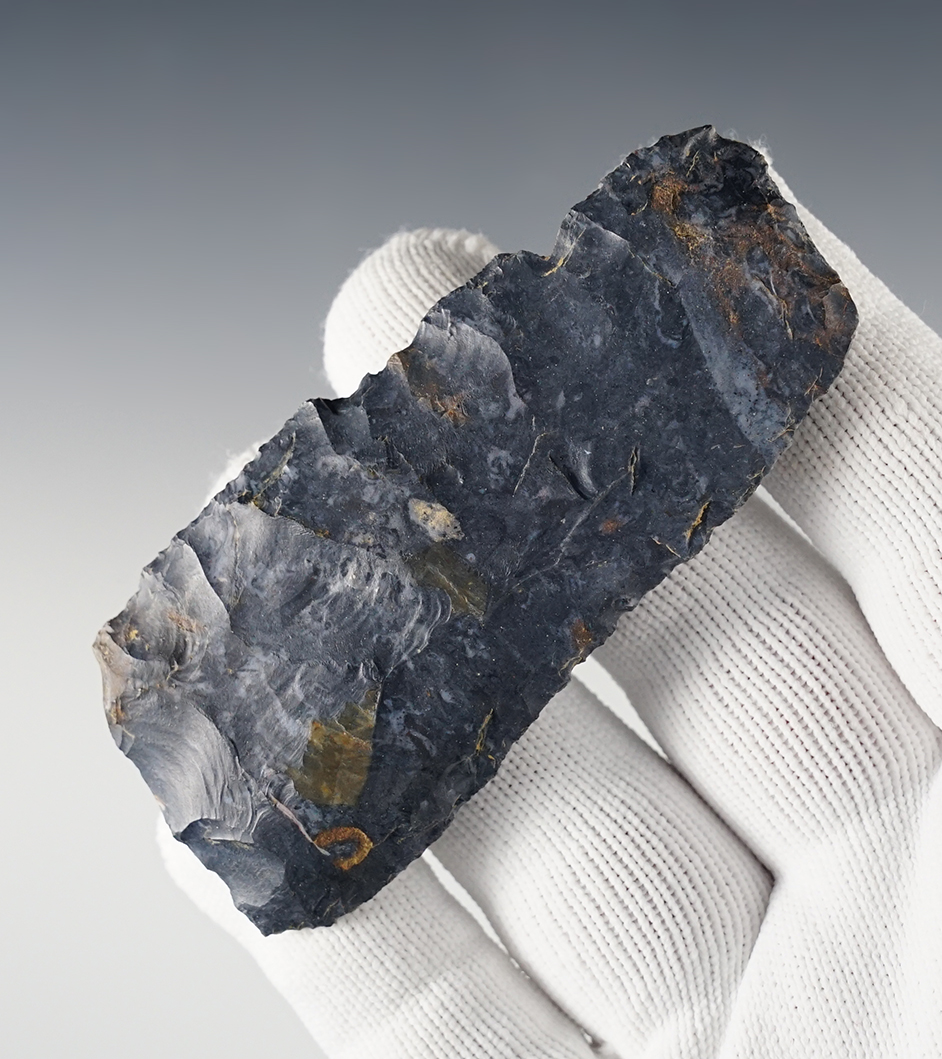 3 1/2" Paleo Square Knife that is well made from Coshocton Flint. Found in Coshocton Co., OH.