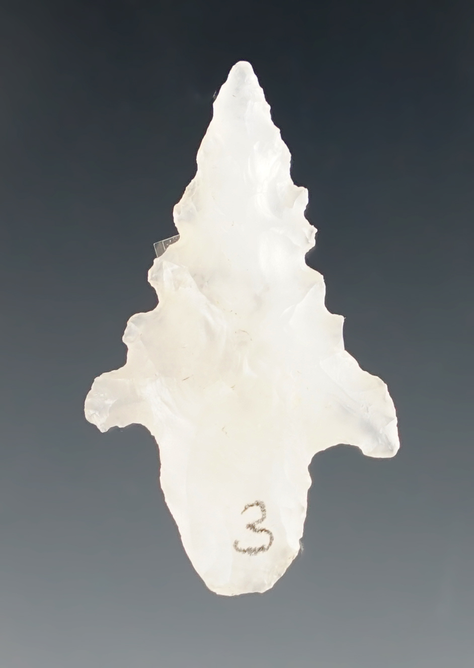 1 5/16" Shumla point - beautiful Chalcedony. Texas. Museum Deaccession. 