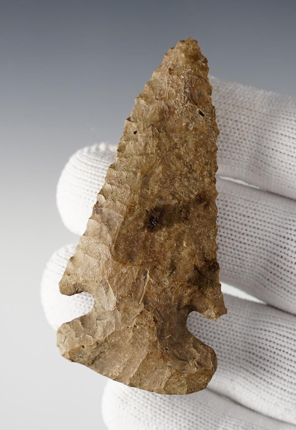 3 1/8" heavily patinated Ohio Thebes that is nicely beveled.