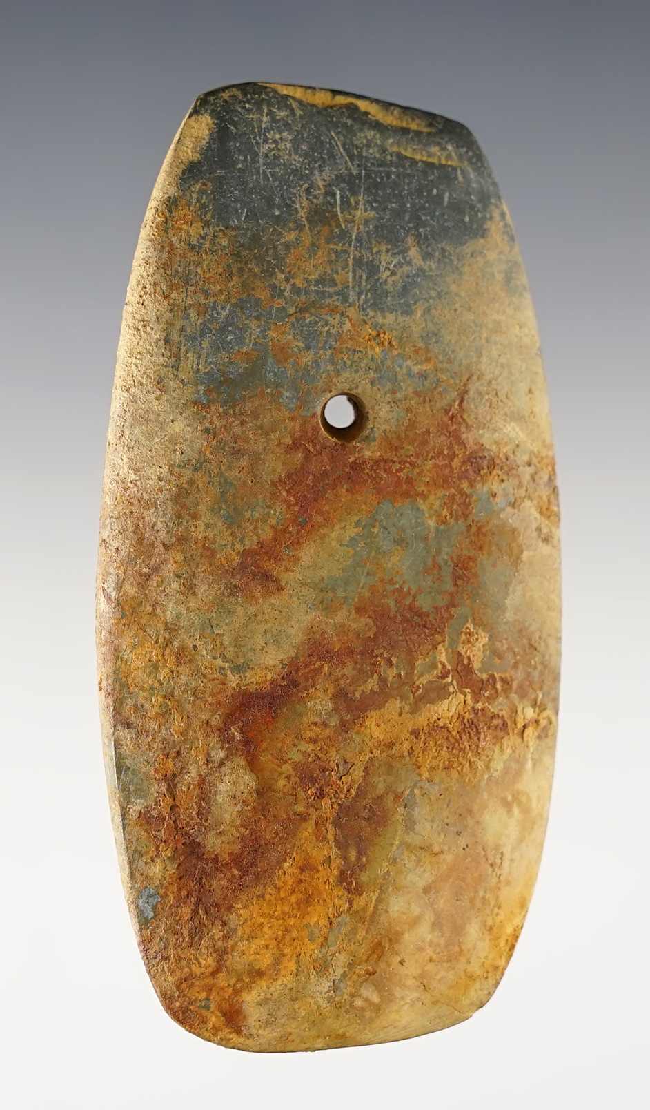 Nicely made 3 7/16" Pendant found in Fentress Co. Tennessee. Well patinated.