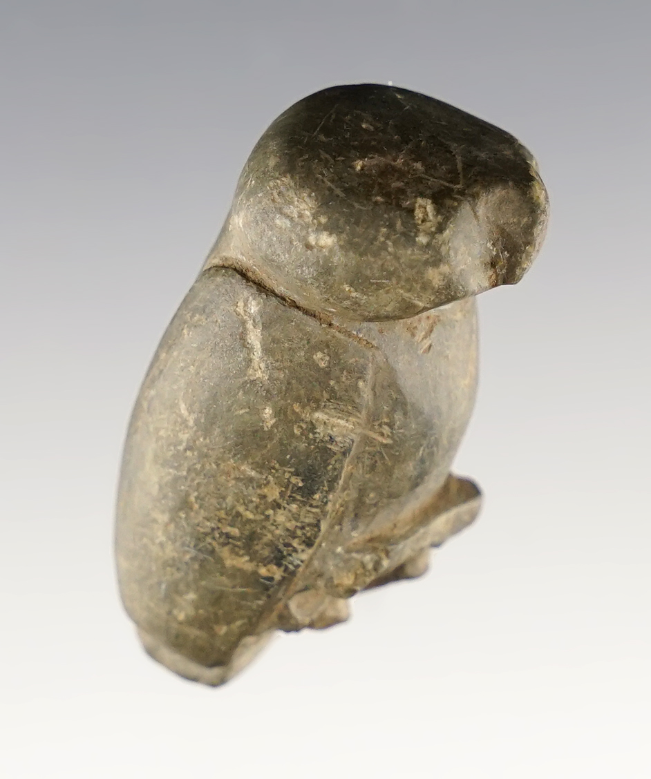 Unique 1 3/8" Bird Effigy recovered at the White Springs Site in Geneva, New York. 
