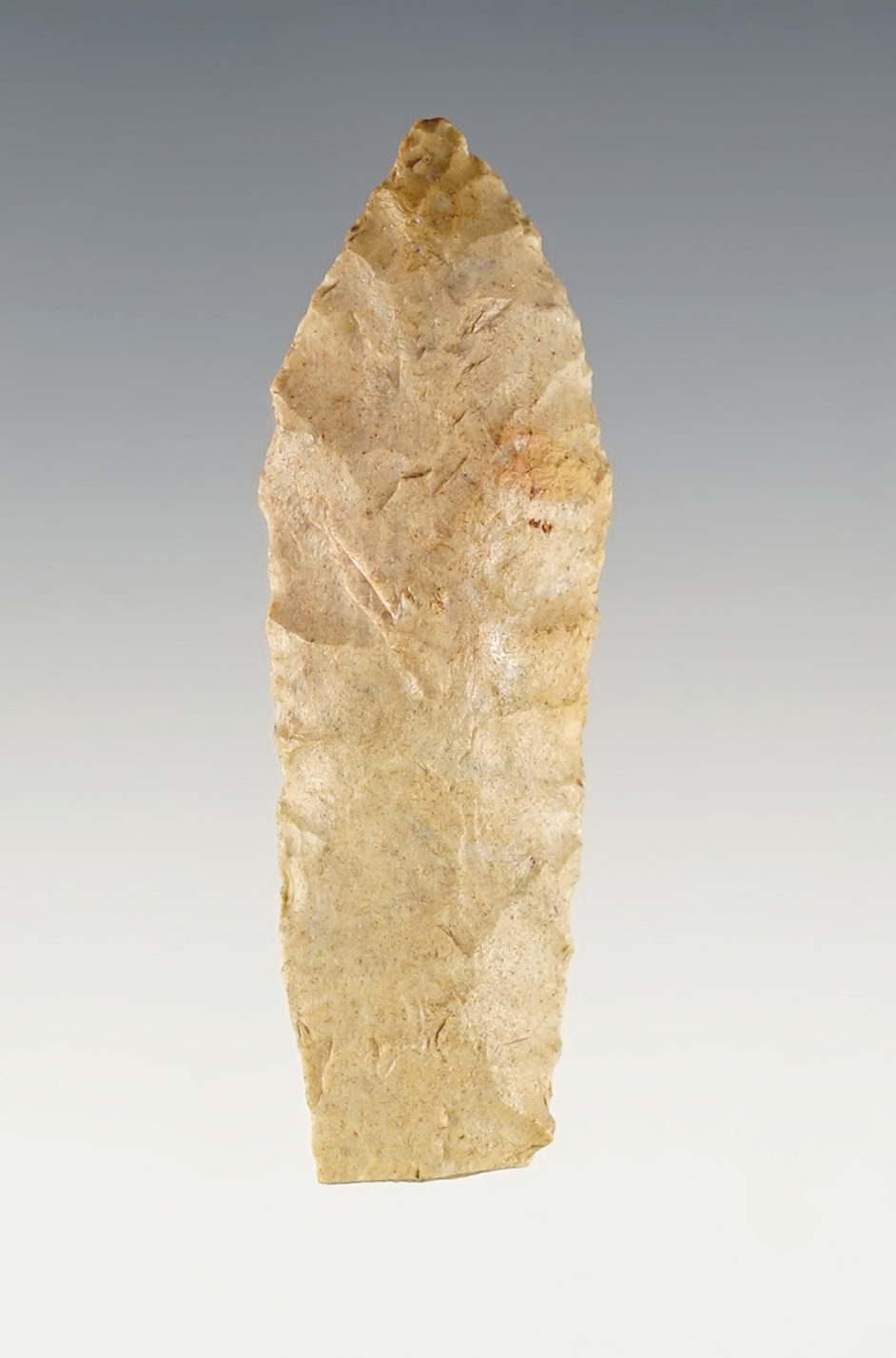 2 1/4" Agate Basin made from well patinated Brassfield Chert. Found in Pike Co., Ohio. 