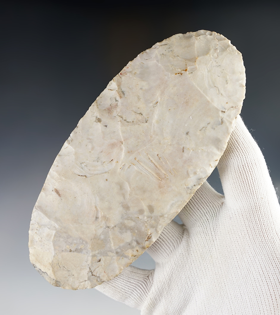 Large 5 3/8" Blade made from Crowley's Ridge Chert. Found in Texas Co., Missouri. 