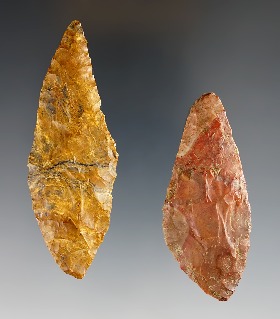 Pair of beautiful colorful points including a Jasper Wildcat Canyon  and a Bipoint Knife - Oregon 