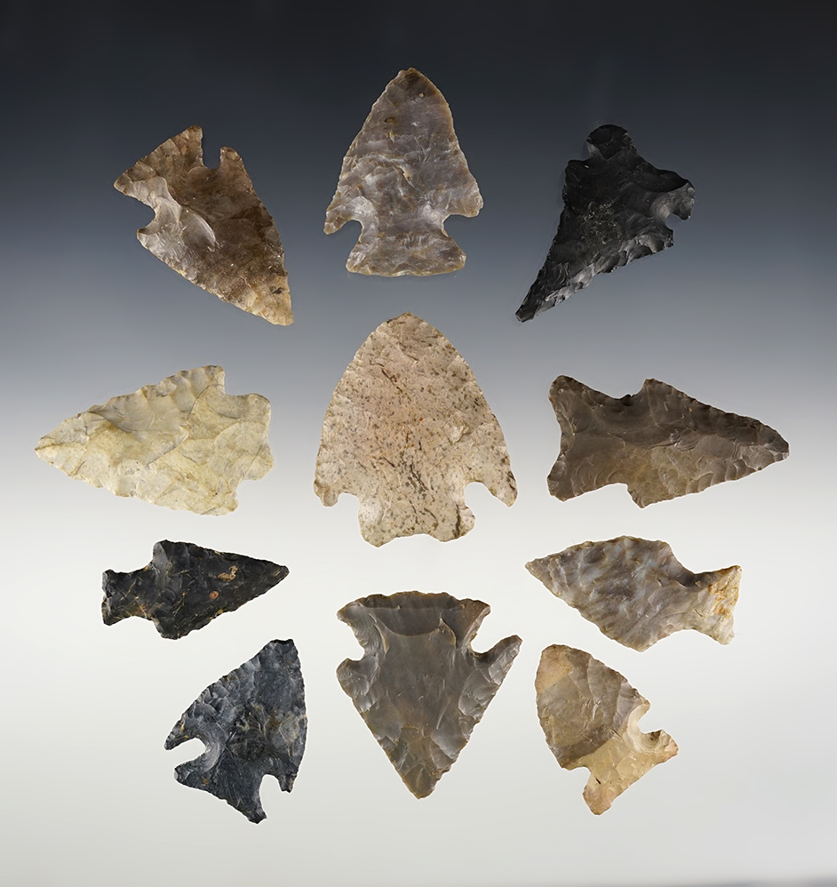 Set of 11 Ohio and Indiana points in nice condition. Some are Ex. Mel Wilkens. 