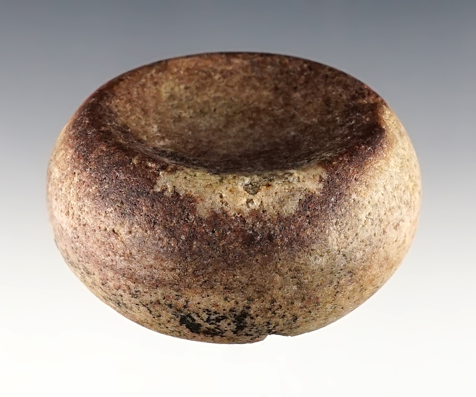 2 1/2" Discoidal made from heat treated pink Quartz. Found in Searcy Co., Arkansas.