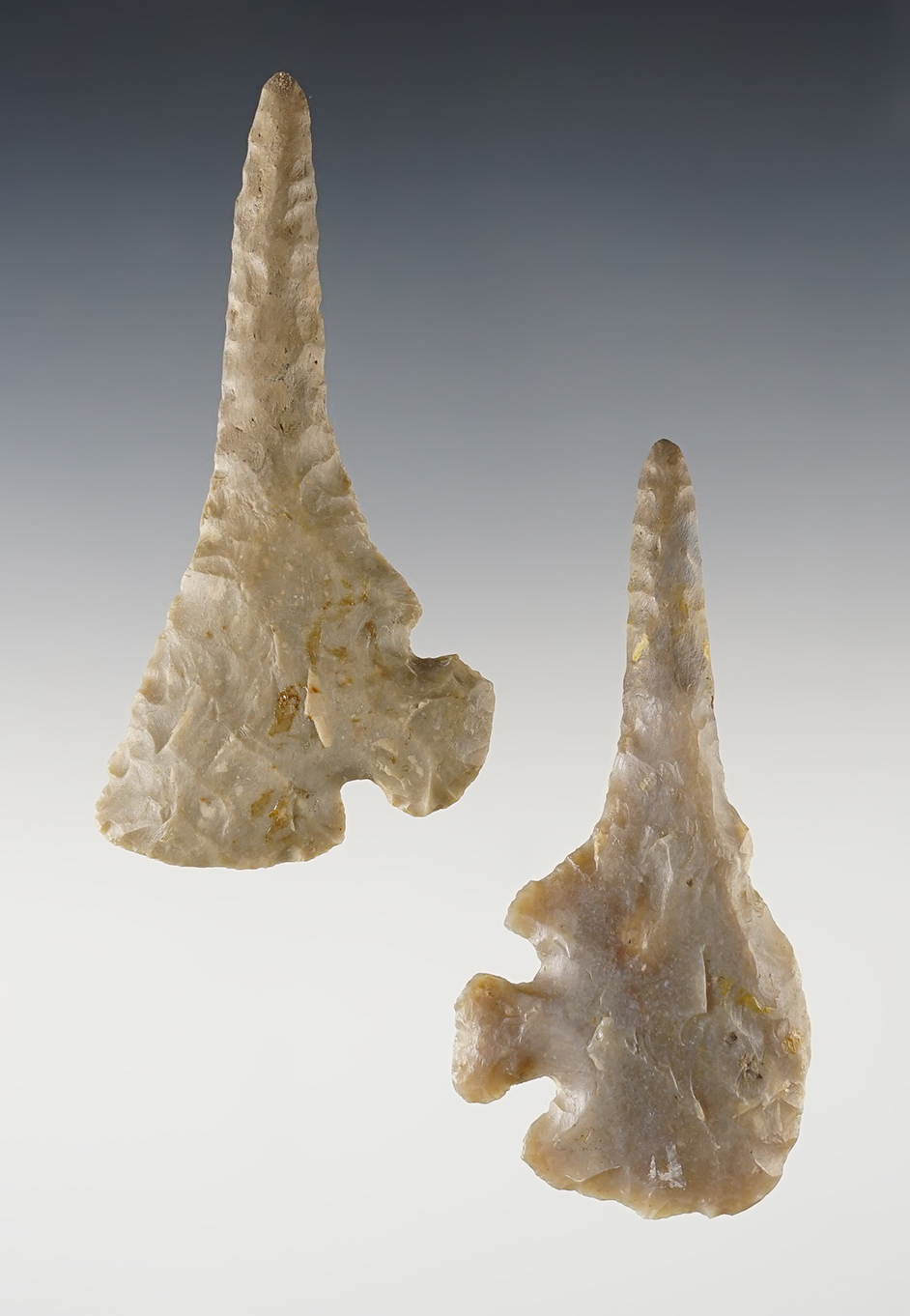 Pair of Drills with restored tips including Corner and Base Tangs. Found in Oklahoma & Texas.