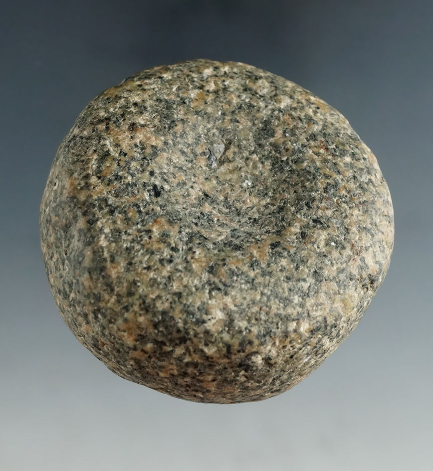 2 7/16" Granite Double Cupped Discoidal found in Clinton Co., Ohio.