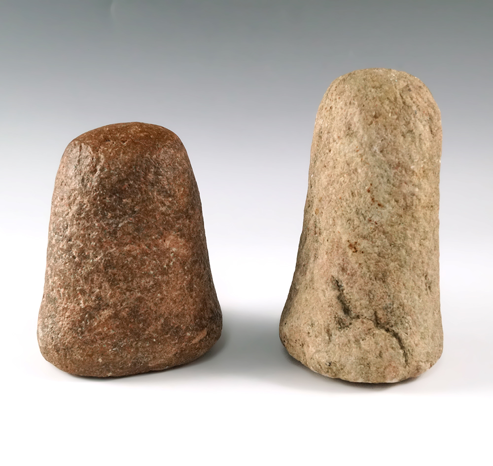 Pair of Quartz Pestles found in Greene and Fayette Co., Ohio.  Largest is 4 3/4".
