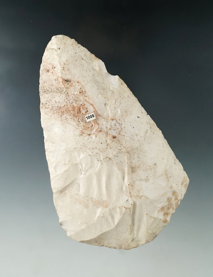 6 1/8" Flint Hoe found in Illinois.