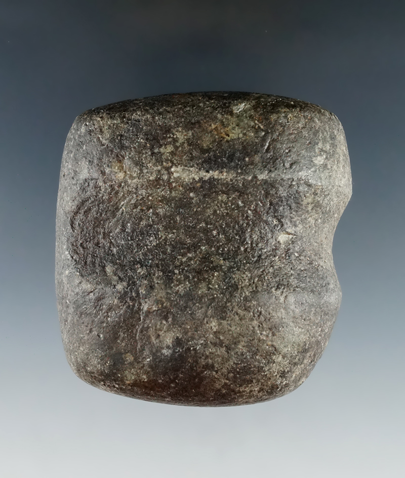 Classic style 2 1/2" Long 3/4 Groove Hammerstone found in Miami Co., Ohio.