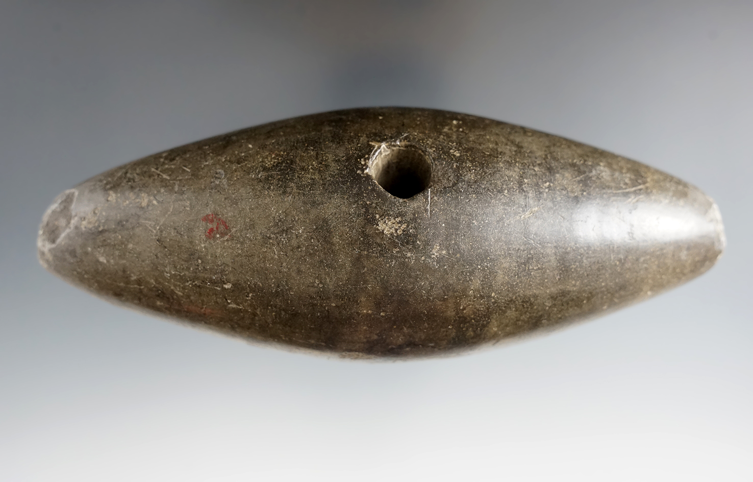 5 7/8" Historical Stone War Club found in California. Ex. B. Anderson Collection. 2 COA's.