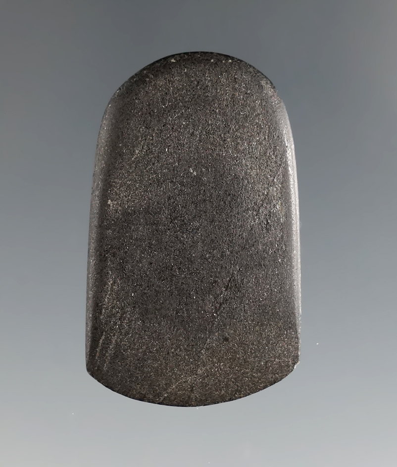 1 7/16" Hematite Celt found in Clay Co., AR by Kenny Barnes in Febuary of 2006. Rogers COA.