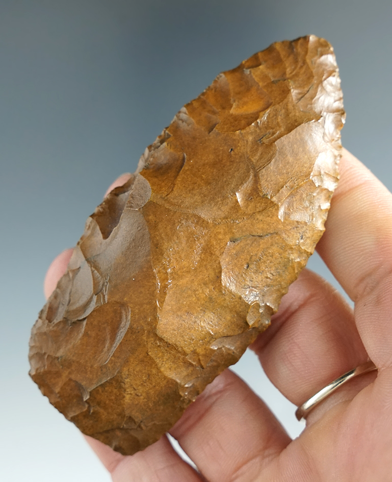 3 5/16" River patinated Flint blade found in Florida.