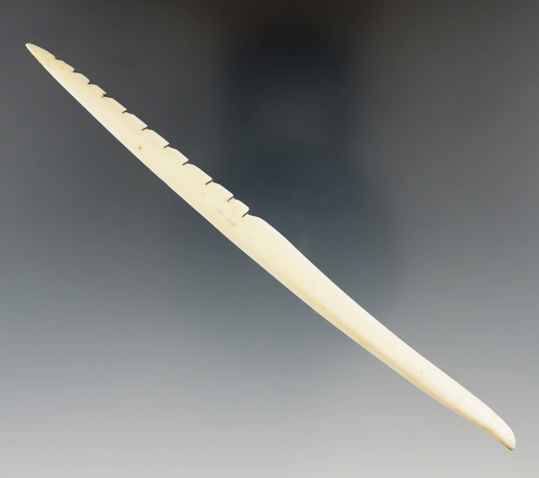 5 3/8" Harpoon Tip found in Alaska. Ex. Favell Museum. Comes with a Bennett COA.