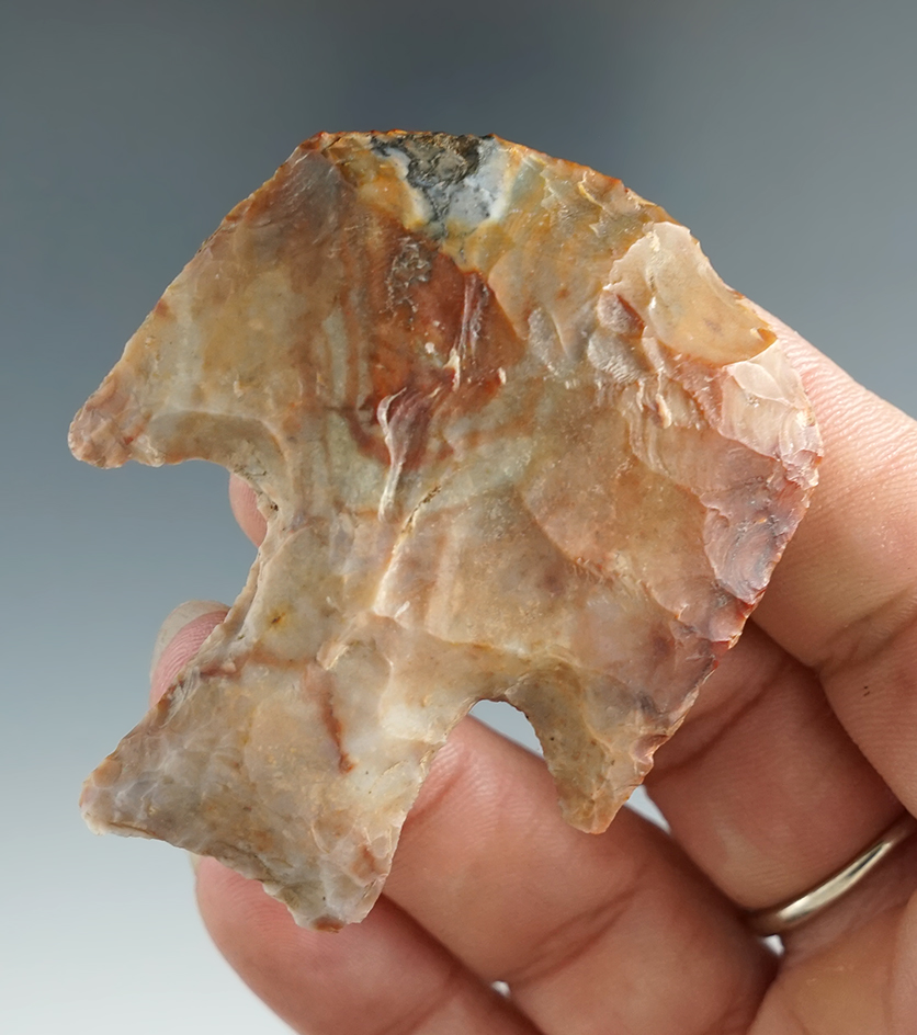 2 1/4" Hopewell Blunt made from Flint Ridge Flint, found in Marion Co., Ohio. Bennett COA.