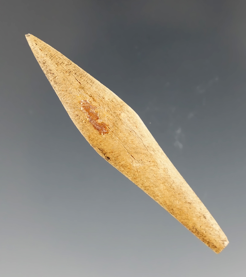 2 5/16" Bone Projectile Point found near the Pistol River, Curry Co., Oregon. Bennett COA.