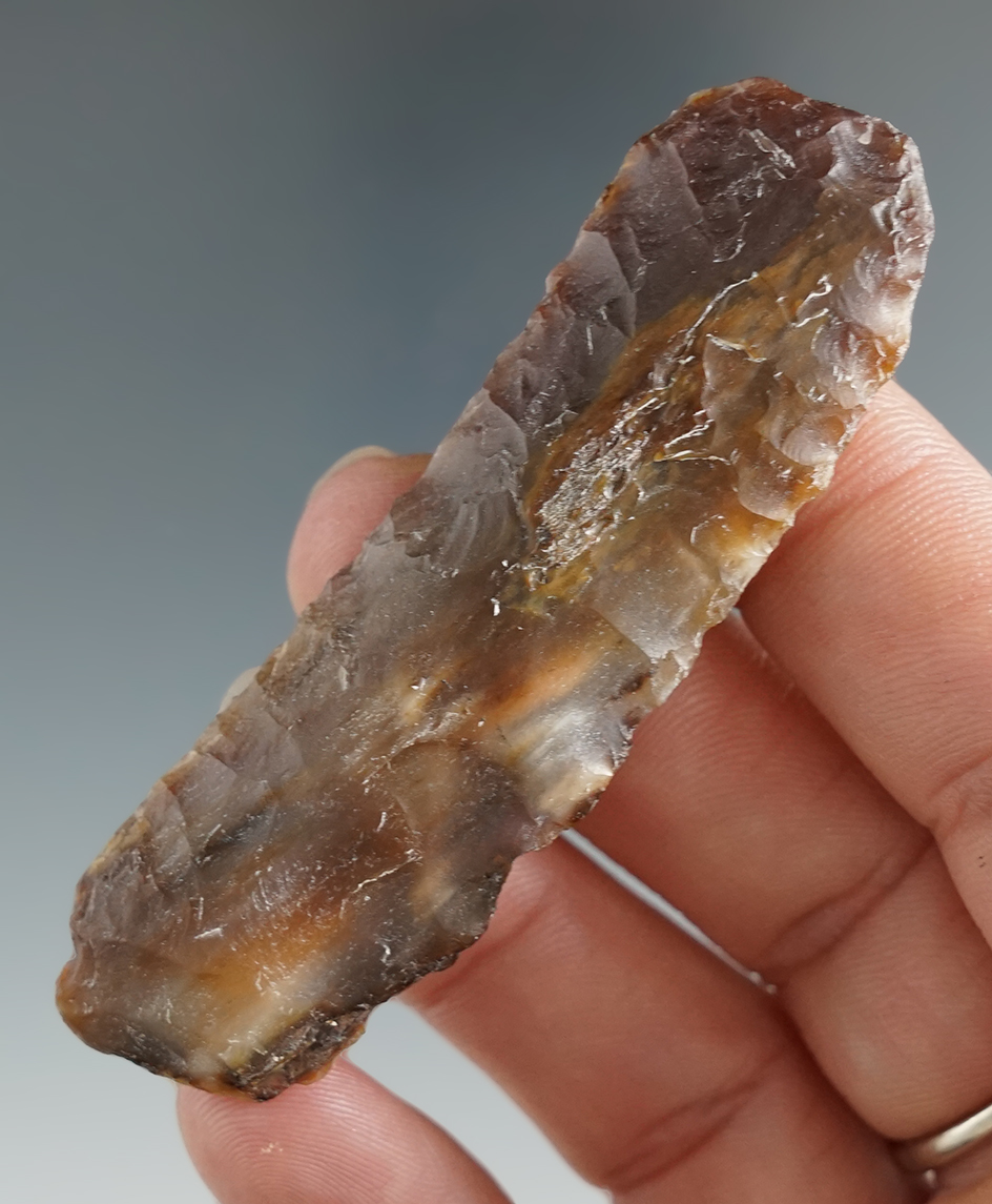 2 7/8" Paleo Knife made from Agatized Wood, found in Oliver Co., North Dakota.  Rogers COA.