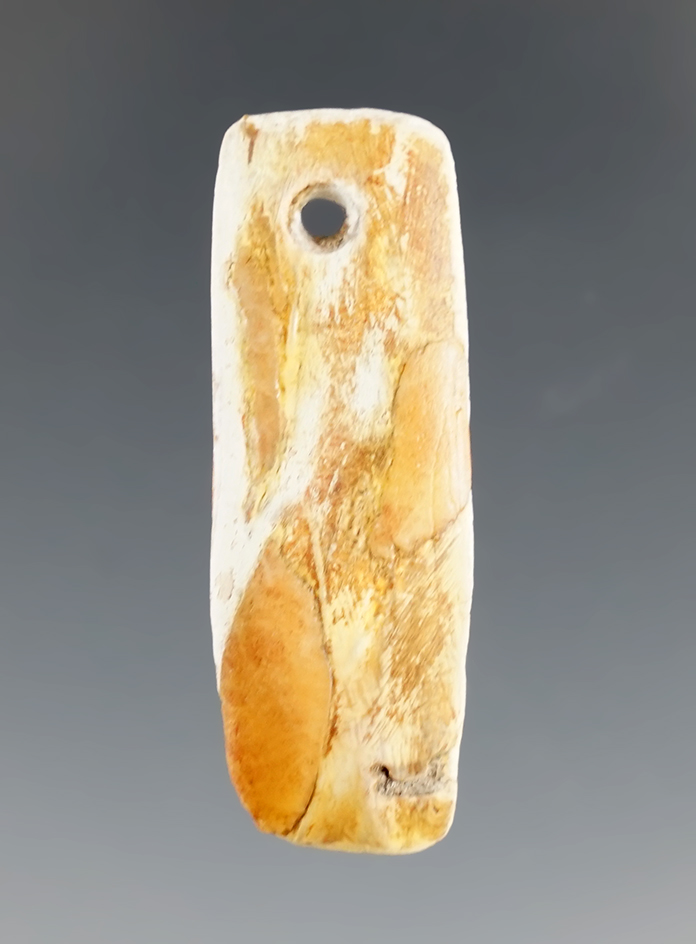 1 5/8" Drilled Pendant made from Shell, found in Yakima Co., Washington.  Bennett COA.