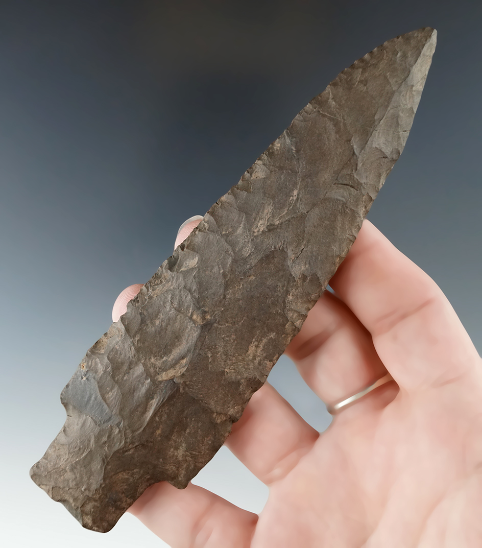 Large 5 3/8" Genesee made from Esopus chert found in Niagara County New York.